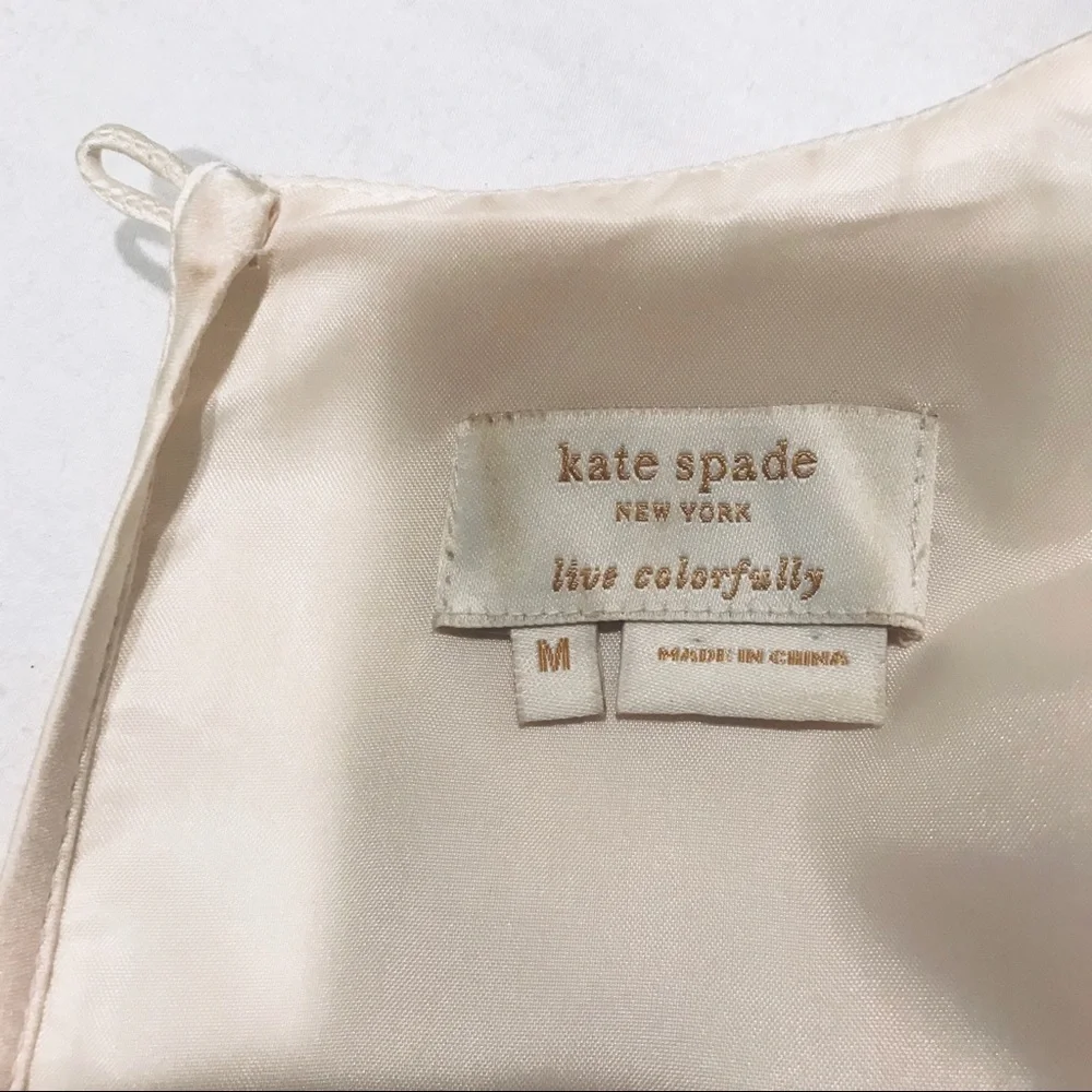 kate spade Cream Satin Bow-Accent Sleeveless Blouse